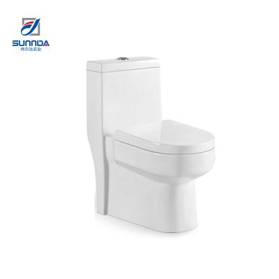 China Double-Flow White Ceramic Sanitary Ware SS Bathroom Cover In Slow Down Lavatory WC Strap One Piece Toilet for sale