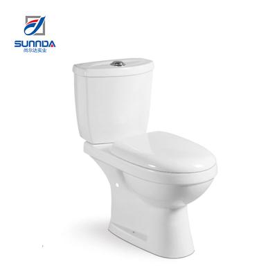 China Double-flow Foshan Factory Good Quality Sanitary Ware Bathroom Floor Washdown Two Pieces White Ceramic Toilet Bowl Toilet Sets for sale