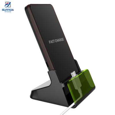 China Universal Qi Sunnda Qi Stand 10W Charger Mobile Phone Stand High Quality Fast Charging Wireless Stand for sale