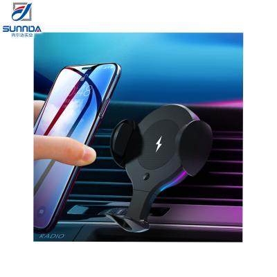 China Qi 10W Car Fast Wireless Charger Mobile Phone Air Vent Holder Mobile Phone Fast Battery Holder for sale