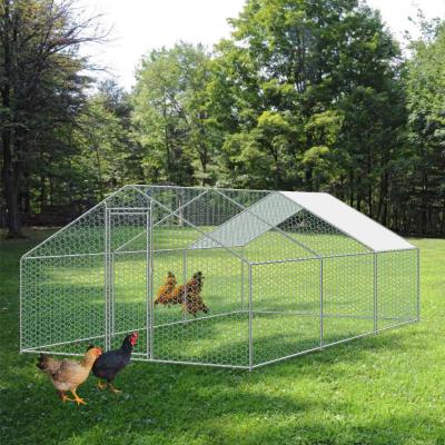 China Chicken Cage 20x13 FT Walk in Coop for Poultry Dog Rabbit Hen Cage Pen Metal Door Chicken Coop for sale