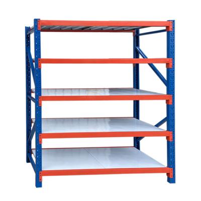 China Corrosion Protection Custom Adjustable Steel Industrial Lightweight Warehouse Stacking Boltless Storage Racks Shelves for sale