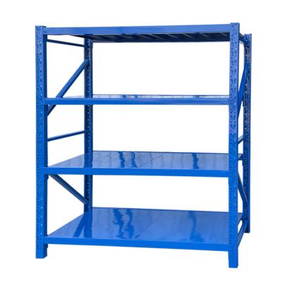 China Corrosion Protection 3 Layer Light Duty Warehouse System White Steel Pallet Boltless Storage Racks for sale