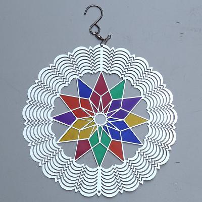 China Minimalist Customized Color Star Melody Laser Cut 3 D Stainless Steel Metal Animal Wind Spinner For Sale for sale