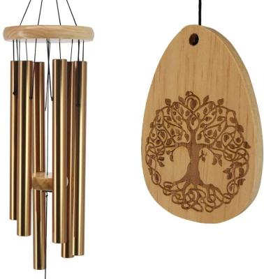 China Aluminum & New Arrival Wooden Fast Delivery Cheap Decorative Spinners Wind Chimes Craft for sale