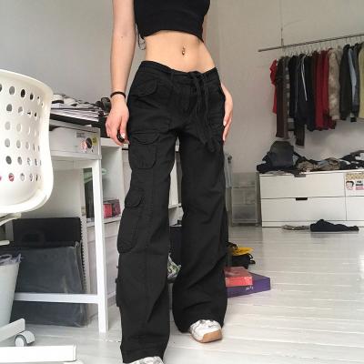 China Female jeans sexy bottom of retro worker pants waterproof gray women denim new - street hip-hop loose retro waist casual pants C67 for sale