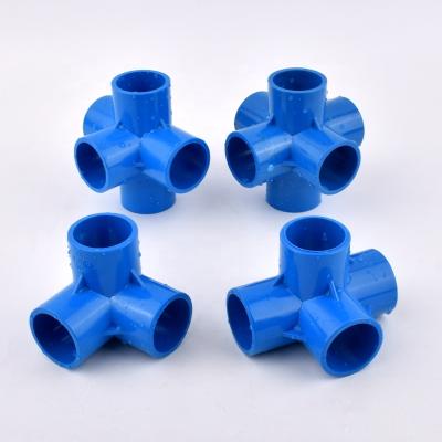 China Hose Lines Plug In 20~32mm PVC Hose Connectors 3/4/5/6 Ways Aquarium Three-Dimensional Garden Irrigation Water Tube Watering Joint Fitting for sale