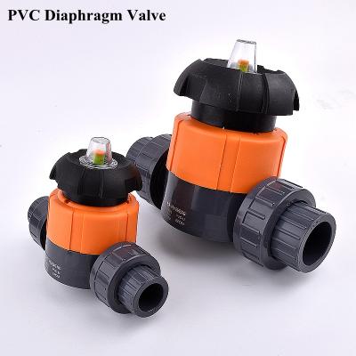 China Plastic ID 20~63mm PVC Diaphragm Valve Garden Irrigation Pipe Connector Fittings Aquarium Water Pipe Unions Gate Valve for sale