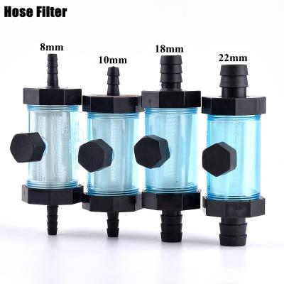 China Watering Filter Pagoda Hose Filter Wash Station Garden Irrigation Fittings Transparent Soft Water Pipe Filter Cup O.D 8-25mm for sale