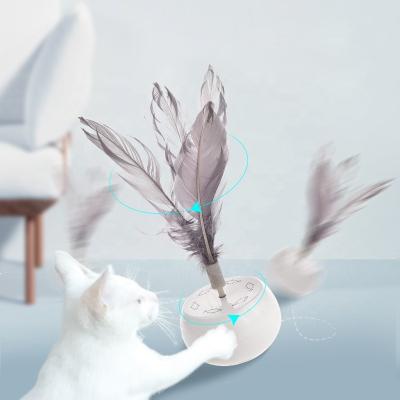 China Viable Hot Sale Stock Electric Pet Toy Removable Interactive Feather Cat for sale