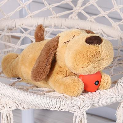 China Amazon Smart Puppy Heartbeat Soft Sleep Stuffed Stuffed Aid Dog Viable Best Selling Intelligence Behavioral Toy for sale