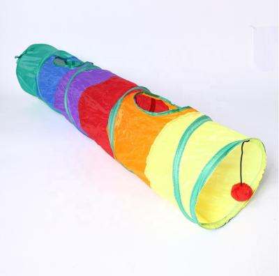 China New Style Sustainable Hot Selling Folding Rainbow Tunnel Stock Pet Cat Toy For Indoor for sale