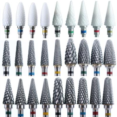 China High Quality Carbide Tungsten Nail Drill Bit Manicure Drill For Nail Art Equipment Accessory Milling Cutter Nail Files Buffer for sale