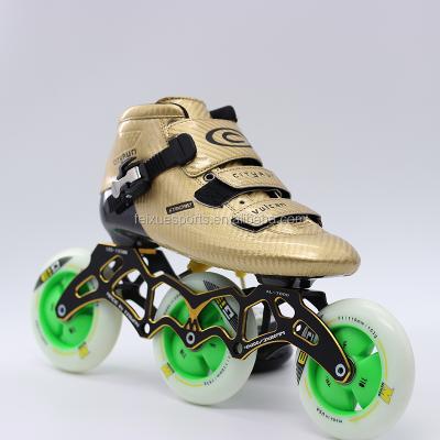 China Professional Carbon Fiber Inline Speed ​​Skates Four Three Double Wheel Goal Roller Shoes 110mm 100mm 125mm for sale