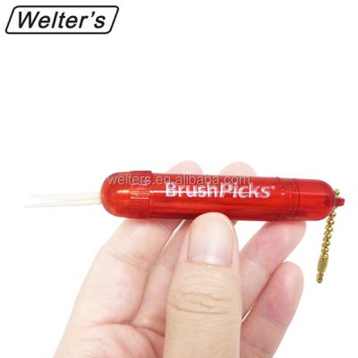 China Brushpicks Plastic Plastic Dental Toothpick Key Chain for sale