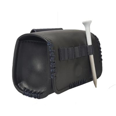 China Camouflage Customized Genuine Leather Golf Ball Accessories Waist Pocket Portable Stitching Blue for sale