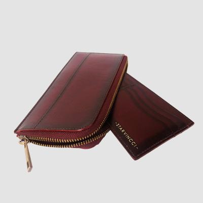 China Newest Men's Anti-theft Zipper Wallet Young Men's Wallet Custom Genuine Leather Wallets For Men for sale