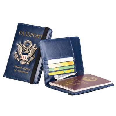 China Button Closured 2021 Custom Logo Travel PU Passport Wallet Sublimation RFID Leather Passport Holders for sale