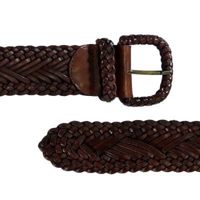 China Designer Braided New Belt Factory Recycled Vintage Alloy Buckle Leather Belt For Men Jeans for sale