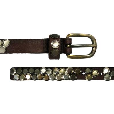 China 100% Studded Cowhide Studs Luxury Bling Genuine Leather Belt For Man Pin Belt for sale