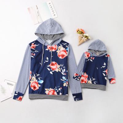 China C108049 Boys and Girls Casual Autumn Print Flower Clothes Mommy and Me Outfits 3-8T Kids Winter 2 Piece Set for sale