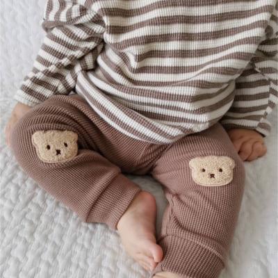 China Y108011 Autumn New South Korea New QUICK DRY waffle bear pants cute baby pants fashion outlet harem pants for sale