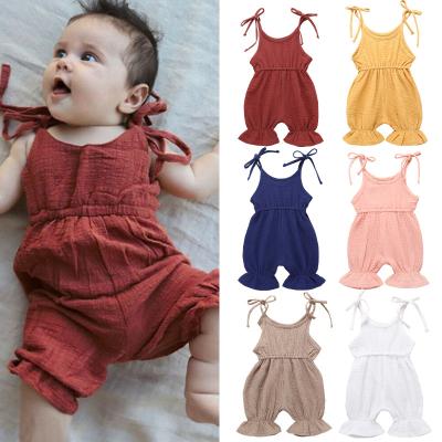 China 2019 Summers Custom Printed Baby Onesie Polyester / Cotton Jumpsuit Canvas Romper for sale