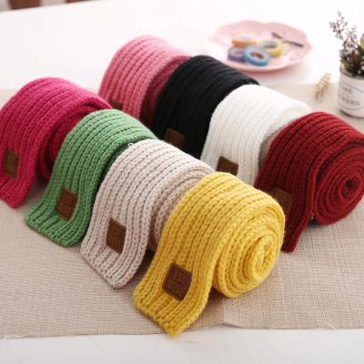 China Cashmere Winter Fashion Baby Boy Girl Knitted Scarf Neck Wrap Wool Neck Warmer Solid Color for sale