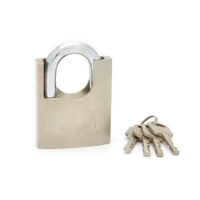 China New type fashion arc shackles protect solid iron padlock iron paddle key locks AW99 for sale