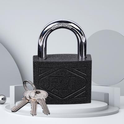 China Hot Product High Quality Solid Iron Mount Padlock With Paint Black Guard Color Against Theft Lock Solid Iron Padlock CI91 for sale