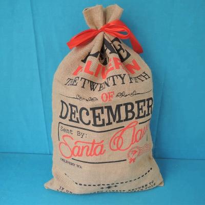 China Santa Sack Wholesale Jute Christmas Santa Sack for sale