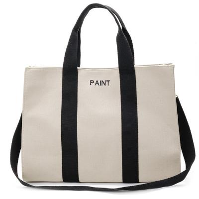 China Natural And Fashion Tote Bag Women Laptop Bag Casual Canvas Handbag Fashion Shoulder Purse for sale