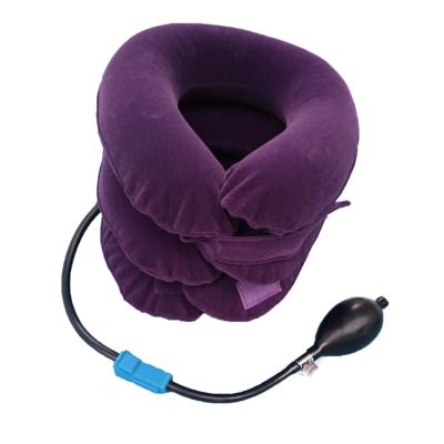 China Full Adjustable Inflatable Flannel Pillow Very Soft Neck Collar Device For Pain Relief for sale