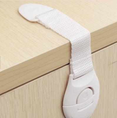 China Prevent Children From Opening Long Cupboard Belt Adjustable Multi Functional Child Safety Locks Baby Anti-Pinch Drawer Lock Infant Fridge Lock for sale