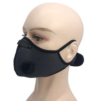 China Breathable Outdoor Cycling Maskes With 5 Layers Filter Carbon Cloth Mouth Maskes Fashion Sports Face Maskes With Valve For Dust for sale