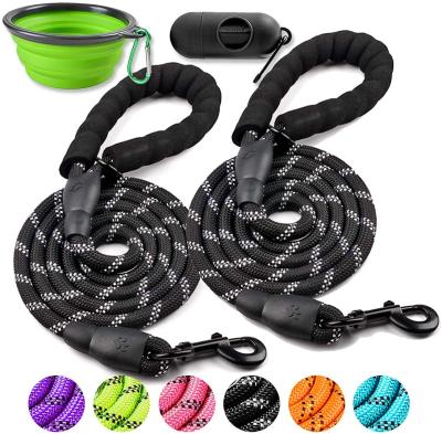 China 4 FT/5FT/6FT Reflective Comfortable Padded Handle Highly Reflective Wire Rope Dog Leash For Small Medium And Large Dogs for sale