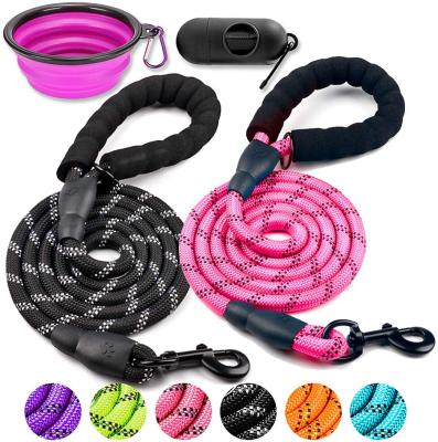 China 2 Packs 5' Heavy Duty Dog Leash Comfortable Padded Handle Dog Leashes For Medium Large Dogs for sale