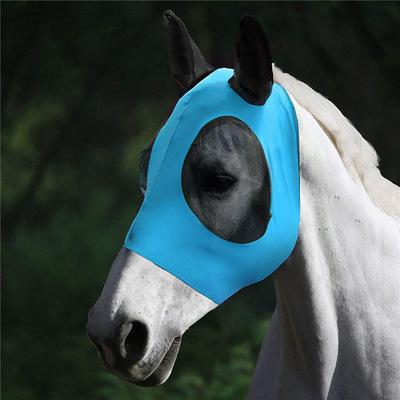 China UV-Reflective Trainer Soft Mesh Elastic Horse Fly Mask Originals Light Safety Insect Eye for sale