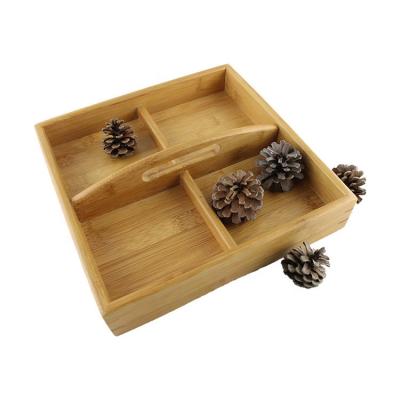 China Freshness Preservation Factory Directly Sell 100% Natural Fashion Square Bamboo Wooden Fruit Tray Storage Box for sale