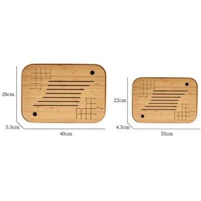 China Business Hot Sale Multifunctional Large Capacity Customized Tea Tools Bamboo Packaging Tea Tray for sale