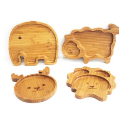 China Eco Friendly Feeding Multi-funtional Kitchen Sustainable Animal Model Reusable Bamboo Dish For Kids for sale