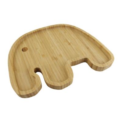 China Sustainable Animal Bear Shape High Quality Bamboo Kids Food Dish for sale