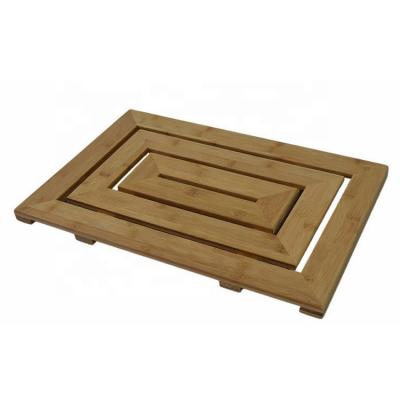 China 100% Natural Eco-Friendly Bamboo Non-Slip Shower Modern Style Bathroom Floor Hollow Mat for sale