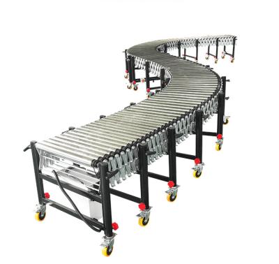 China Heat Resistant Steel Skid Wheel Telescopic Gravity Roller Conveyor Price for sale