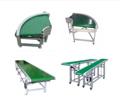 China Heat Resistant Mini Small Green White Food Grade 304 Stainless Steel PVC Belt Conveyor Flat System For Industrial Assembly for sale