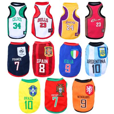 China Dog Apparel Pet Country Teams Football Teams Fabric Stocked Soccer Jersey For Dog for sale