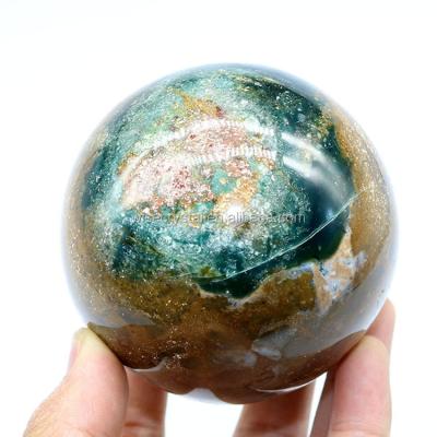 China Europe Chakra Stone Healing Ocean Jasper Sphere Healing Gemstone Crystal Ball for sale