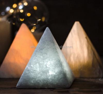 China Europe For Home Decoration Selenite Lamp Pyramid Crystal Night Light for sale