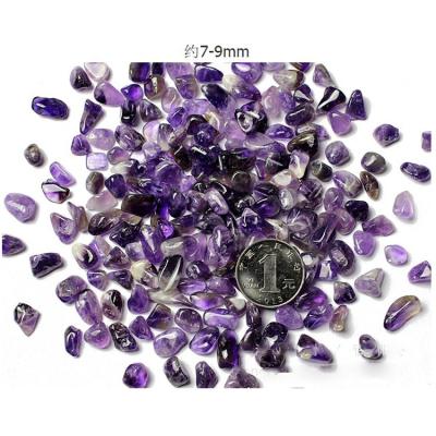 China Europe 7-9mm Rock Stone Healing Amethyst Crystal Tumbled Stone Purple Quartz Tumbled Gravel for sale