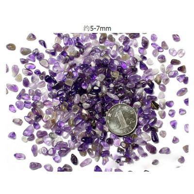 China Europe 5-7mm Energy Stone Crystal Therapy Amethyst Crystal Tumbled Stone Purple Quartz Tumbled Gravel for sale